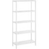 imageSONGMICS Bamboo Storage Shelf 5Tier Shelving Unit Multifunctional in The Entryway Bathroom Living Room Balcony Kitchen 13 x 13 x 575 Inches Cloud White and Light Bamboo UBCB055N01Cloud White