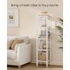 imageSONGMICS Bamboo Storage Shelf 5Tier Shelving Unit Multifunctional in The Entryway Bathroom Living Room Balcony Kitchen 13 x 13 x 575 Inches Cloud White and Light Bamboo UBCB055N01Cloud White  Light Bamboo