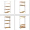 imageSONGMICS Bamboo Storage Shelf 5Tier Shelving Unit Multifunctional in The Entryway Bathroom Living Room Balcony Kitchen 13 x 13 x 575 Inches Cloud White and Light Bamboo UBCB055N01Cloud White  Light Bamboo