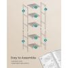 imageSONGMICS Bamboo Storage Shelf 5Tier Shelving Unit Multifunctional in The Entryway Bathroom Living Room Balcony Kitchen 13 x 13 x 575 Inches Cloud White and Light Bamboo UBCB055N01Cloud White  Light Bamboo