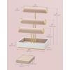 imageSONGMICS Bracelet Holder Stand Jewelry Display Stand Jewelry Organizer with 3 Tiers and Velvet Tray Removable Ring Holder Ink Black UJJS027B01Cloud White  Camel Brown