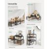 imageSONGMICS Cabinet Organizer Shelf Set of 3 Kitchen Counter Shelves Kitchen Storage Spice Rack Stackable Expandable Ink Black and Natural Beige UKCS014B01Anthracite Gray  Matte Black