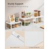 imageSONGMICS Cabinet Organizer Shelf Set of 3 Kitchen Counter Shelves Kitchen Storage Spice Rack Stackable Expandable Ink Black and Natural Beige UKCS014B01Snow White  Matte White