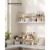 imageSONGMICS Cabinet Organizer Shelf Set of 3 Kitchen Counter Shelves Kitchen Storage Spice Rack Stackable Expandable Ink Black and Natural Beige UKCS014B01Cloud White  Natural Beige