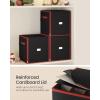imageSONGMICS Christmas Ornament Storage Box with Side Open Stackable Christmas Storage Container with Lid 4 Drawer Trays 600D Oxford 3Inch 64 Slots Cherry Red URFB037R01Ink Black