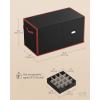 imageSONGMICS Christmas Ornament Storage Box with Side Open Stackable Christmas Storage Container with Lid 4 Drawer Trays 600D Oxford 3Inch 64 Slots Cherry Red URFB037R01Ink Black