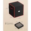 imageSONGMICS Christmas Ornament Storage Box with Side Open Stackable Christmas Storage Container with Lid 4 Drawer Trays 600D Oxford 3Inch 64 Slots Cherry Red URFB037R01Ink Black