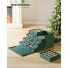 imageSONGMICS Christmas Ornament Storage Box with Side Open Stackable Christmas Storage Container with Lid 4 Drawer Trays 600D Oxford 3Inch 64 Slots Cherry Red URFB037R01Forest Green