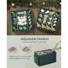 imageSONGMICS Christmas Ornament Storage Box with Side Open Stackable Christmas Storage Container with Lid 4 Drawer Trays 600D Oxford 3Inch 64 Slots Cherry Red URFB037R01Forest Green
