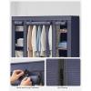 imageSONGMICS Closet Wardrobe Portable Closet for Bedroom Clothes Rail with NonWoven Fabric Cover Clothes Storage Organizer 59 x 177 x 69 Inches 12 Compartments Gray ULSF03GDark Blue