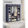 imageSONGMICS Closet Wardrobe Portable Closet for Bedroom Clothes Rail with NonWoven Fabric Cover Clothes Storage Organizer 59 x 177 x 69 Inches 12 Compartments Gray ULSF03GDark Blue