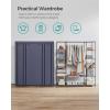 imageSONGMICS Closet Wardrobe Portable Closet for Bedroom Clothes Rail with NonWoven Fabric Cover Clothes Storage Organizer 59 x 177 x 69 Inches 12 Compartments Gray ULSF03GDark Blue