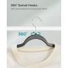 imageSONGMICS Clothes Hangers Pack of 50 Plastic Coat Hangers SpaceSaving Light Gray and Dark Gray UCRF50GBlack