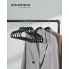 imageSONGMICS Clothes Hangers Pack of 50 Plastic Coat Hangers SpaceSaving Light Gray and Dark Gray UCRF50GBlack