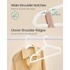 imageSONGMICS Clothes Hangers Pack of 50 Plastic Hangers with Wide Shoulder Notches SpaceSaving Coat Hangers 164 Inches Wide for Closet Cloud White UCRP010W01Cloud White