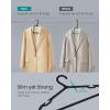 imageSONGMICS Clothes Hangers Pack of 50 Plastic Hangers with Wide Shoulder Notches SpaceSaving Coat Hangers 164 Inches Wide for Closet Cloud White UCRP010W01Ink Black