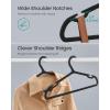 imageSONGMICS Clothes Hangers Pack of 50 Plastic Hangers with Wide Shoulder Notches SpaceSaving Coat Hangers 164 Inches Wide for Closet Cloud White UCRP010W01Ink Black