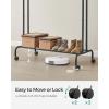 imageSONGMICS Clothes Rack DoubleRod Clothing Rack for Hanging Clothes with Wheels Garment Rack Metal Frame 220 lb Max Total Load 407 Inches Wide Clothes Storage and Display Black UHSR107B01Black