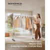 imageSONGMICS Clothes Rack with Wheels HeavyDuty Garment Rack with Extendable Hanging Rod 243 lb Load Capacity 177 x 63787 x 641 Inches ChromePlated Silver UHSR176E01Silver