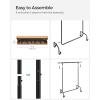 imageSONGMICS Clothes Rack with Wheels HeavyDuty Garment Rack with Extendable Hanging Rod 243 lb Load Capacity 177 x 63787 x 641 Inches ChromePlated Silver UHSR176E01Matte Black
