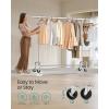imageSONGMICS Clothes Rack with Wheels HeavyDuty Garment Rack with Extendable Hanging Rod 243 lb Load Capacity 177 x 63787 x 641 Inches ChromePlated Silver UHSR176E01Silver
