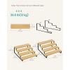 imageSONGMICS Display Risers Set of 2 Engineered Wood Perfume Organizer Stand 4Tier Cupcake Stand Holder Spice Rack Shelf Risers for Figures Dessert Shelves Natural Beige and Ink Black UKCS216N01Natural Beige  Ink Black