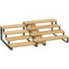 imageSONGMICS Display Risers Set of 2 Engineered Wood Perfume Organizer Stand 4Tier Cupcake Stand Holder Spice Rack Shelf Risers for Figures Dessert Shelves Natural Beige and Ink Black UKCS216N01Natural Beige  Ink Black