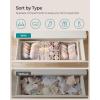 imageSONGMICS Drawer Organizer Dresser Drawer Organizers Set of 12 Foldable Fabric Storage Bins for Socks Underwear Bras Ties Scarves Dove Gray URDZ006G02Cloud White