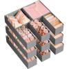 imageSONGMICS Drawer Organizer Dresser Drawer Organizers Set of 12 Foldable Fabric Storage Bins for Socks Underwear Bras Ties Scarves Dove Gray URDZ006G02Dove Gray