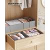 imageSONGMICS Drawer Organizer Dresser Drawer Organizers Set of 12 Foldable Fabric Storage Bins for Socks Underwear Bras Ties Scarves Dove Gray URDZ006G02Dove Gray