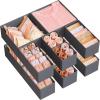 imageSONGMICS Drawer Organizer Dresser Drawer Organizers Set of 12 Foldable Fabric Storage Bins for Socks Underwear Bras Ties Scarves Dove Gray URDZ006G02Slate Gray
