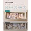 imageSONGMICS Drawer Organizer Dresser Drawer Organizers Set of 12 Foldable Fabric Storage Bins for Socks Underwear Bras Ties Scarves Dove Gray URDZ006G02Summer Sand