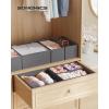 imageSONGMICS Drawer Organizer Dresser Drawer Organizers Set of 12 Foldable Fabric Storage Bins for Socks Underwear Bras Ties Scarves Dove Gray URDZ006G02Slate Gray