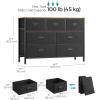 imageSONGMICS Dresser for Bedroom Fabric Dresser with 8 Drawers Storage Organizer Unit with Fabric Drawers Chest of Drawers Steel Frame for Living Room Entryway Rustic Brown and Black ULTS228B01Rustic Brown  Black