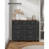 imageSONGMICS Dresser for Bedroom Fabric Dresser with 8 Drawers Storage Organizer Unit with Fabric Drawers Chest of Drawers Steel Frame for Living Room Entryway Rustic Brown and Black ULTS228B01Rustic Brown  Black
