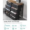 imageSONGMICS Dresser for Bedroom Fabric Dresser with 8 Drawers Storage Organizer Unit with Fabric Drawers Chest of Drawers Steel Frame for Living Room Entryway Rustic Brown and Black ULTS228B01Rustic Brown  Black