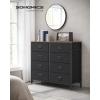 imageSONGMICS Dresser for Bedroom Fabric Dresser with 8 Drawers Storage Organizer Unit with Fabric Drawers Chest of Drawers Steel Frame for Living Room Entryway Rustic Brown and Black ULTS228B01Rustic Brown  Black