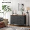 imageSONGMICS Dresser for Bedroom Fabric Dresser with 8 Drawers Storage Organizer Unit with Fabric Drawers Chest of Drawers Steel Frame for Living Room Entryway Rustic Brown and Black ULTS228B01Rustic Brown  Black
