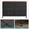 imageSONGMICS Dresser for Bedroom Fabric Dresser with 8 Drawers Storage Organizer Unit with Fabric Drawers Chest of Drawers Steel Frame for Living Room Entryway Rustic Brown and Black ULTS228B01Rustic Brown  Black