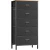 imageSONGMICS Dresser for Bedroom Fabric Dresser with 8 Drawers Storage Organizer Unit with Fabric Drawers Chest of Drawers Steel Frame for Living Room Entryway Rustic Brown and Black ULTS228B01Rustic Brown  Black