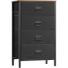 imageSONGMICS Dresser for Bedroom Fabric Dresser with 8 Drawers Storage Organizer Unit with Fabric Drawers Chest of Drawers Steel Frame for Living Room Entryway Rustic Brown and Black ULTS228B01Rustic Brown  Black