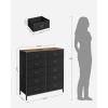 imageSONGMICS Dresser for Bedroom Fabric Dresser with 8 Drawers Storage Organizer Unit with Fabric Drawers Chest of Drawers Steel Frame for Living Room Entryway Rustic Brown and Black ULTS228B01Rustic Brown  Black
