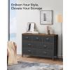 imageSONGMICS Dresser for Bedroom Fabric Dresser with 8 Drawers Storage Organizer Unit with Fabric Drawers Chest of Drawers Steel Frame for Living Room Entryway Rustic Brown and Black ULTS228B01Rustic Brown  Black