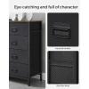 imageSONGMICS Dresser for Bedroom Fabric Dresser with 8 Drawers Storage Organizer Unit with Fabric Drawers Chest of Drawers Steel Frame for Living Room Entryway Rustic Brown and Black ULTS228B01Rustic Brown  Black