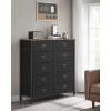 imageSONGMICS Dresser for Bedroom Fabric Dresser with 8 Drawers Storage Organizer Unit with Fabric Drawers Chest of Drawers Steel Frame for Living Room Entryway Rustic Brown and Black ULTS228B01Rustic Brown  Black