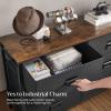 imageSONGMICS Dresser for Bedroom Fabric Dresser with 8 Drawers Storage Organizer Unit with Fabric Drawers Chest of Drawers Steel Frame for Living Room Entryway Rustic Brown and Black ULTS228B01Rustic Brown  Black