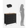imageSONGMICS Dresser for Bedroom Fabric Dresser with 8 Drawers Storage Organizer Unit with Fabric Drawers Chest of Drawers Steel Frame for Living Room Entryway Rustic Brown and Black ULTS228B01Rustic Brown  Black
