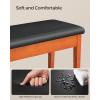 imageSONGMICS Duet Piano Bench with Padded Cushion and Storage Compartment Piano Chair Seat 134 x 291 x 197 Inches Ink Black ULPB75BKInk Black  Caramel Brown