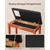 imageSONGMICS Duet Piano Bench with Padded Cushion and Storage Compartment Piano Chair Seat 134 x 291 x 197 Inches Ink Black ULPB75BKInk Black  Caramel Brown