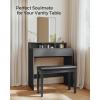 imageSONGMICS Duet Piano Bench with Padded Cushion and Storage Compartment Piano Chair Seat 134 x 291 x 197 Inches Ink Black ULPB75BKInk Black